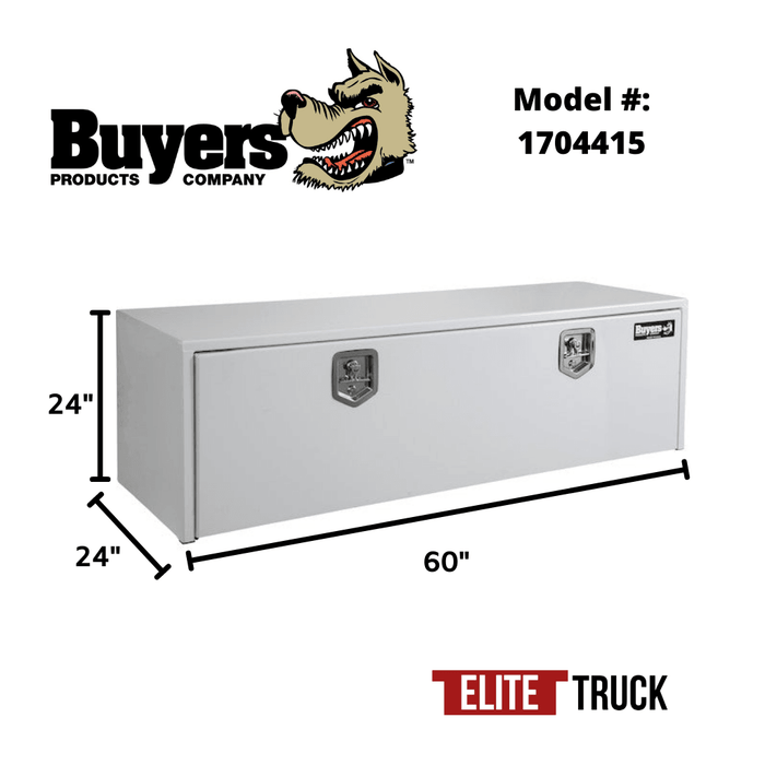 Buyers Products 24x24x60 Inch White Steel Underbody Truck Box 1704415 Dimensions