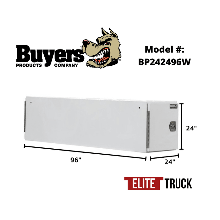 Buyers Products 24x24x96 Tunnel Box White Steel Model BP242496W