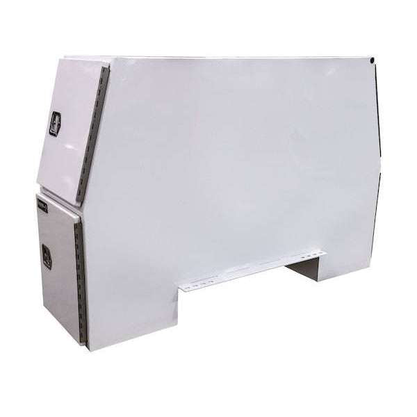 Buyers Products 58x24x92 Inch White Steel Backpack Truck Tool Box - 8.5 Inch Offset Floor BP925824W