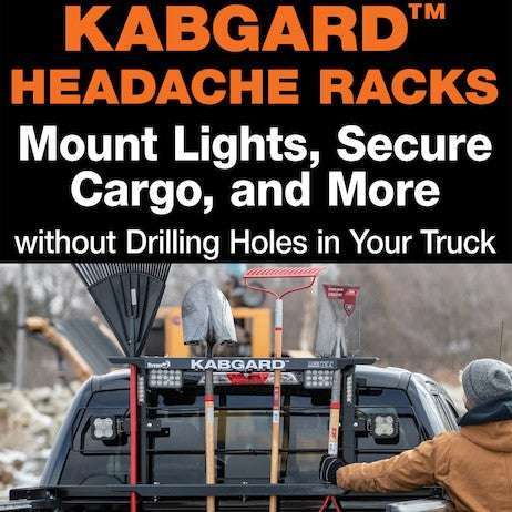 Buyers Products 71" Inch KabGard Heavy-Duty Steel Pickup Truck Headache Rack Bundle with Standard Mounting Brackets 85204