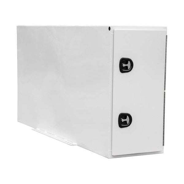 Buyers Products 24x48x96 White Steel Straight Side Backpack Truck Box with Adjustable Shelving BP964824WLL