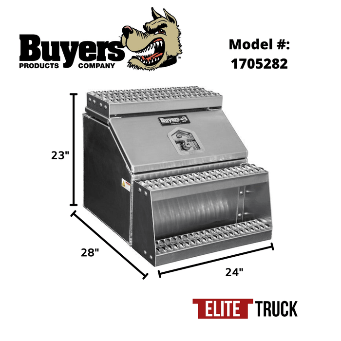 Buyers Products WideOpen™ Class 8 Step Box for Semi Trucks - 24 Inch Width 1705282 Dimensions