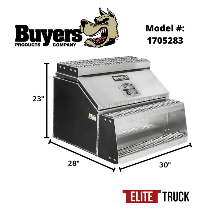Products Buyers Products WideOpen™ Class 8 Step Box for Semi Trucks - 30 Inch Width 1705283 Dimensions