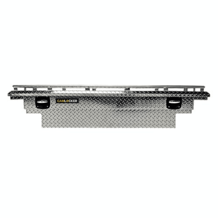 CamLocker Crossover Tool Box 63 Inch Low Profile Notched Bright Aluminum With Rail Model S63LPFNRL