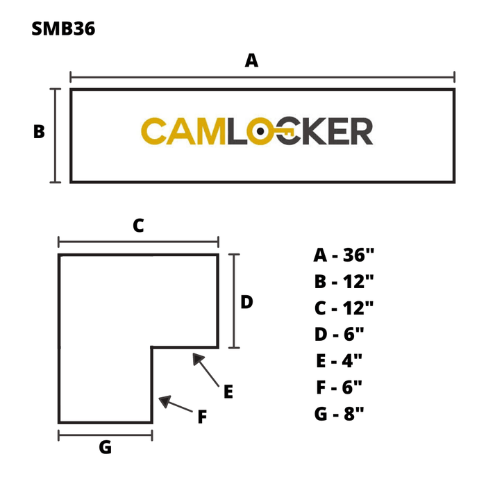CamLocker Side Mount Tool Box 36 Inch Matte Black Aluminum SMB36MB