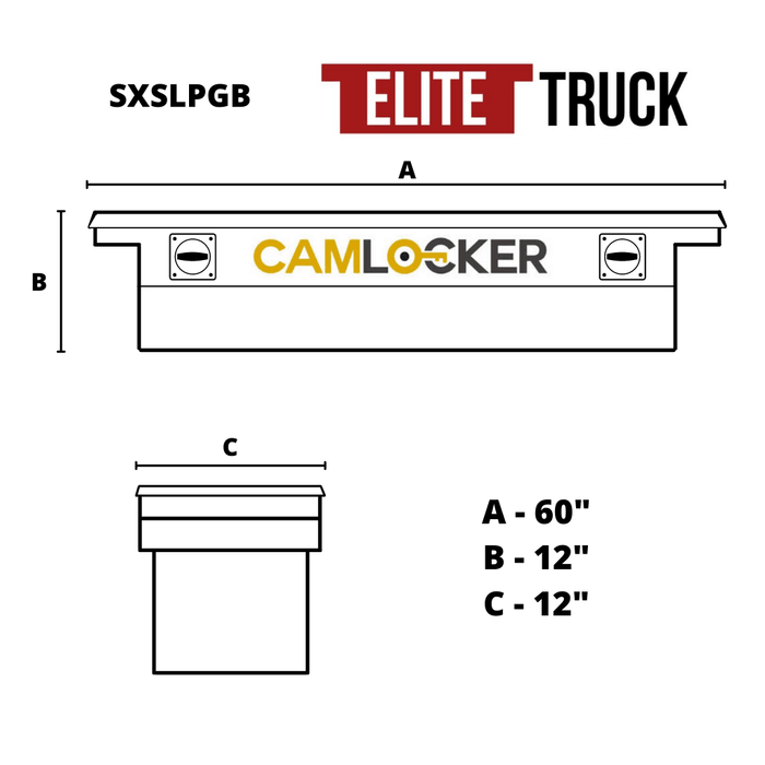 CamLocker UTV Crossover Tool Box Low Profile Gloss Black Aluminum SXSLPGB