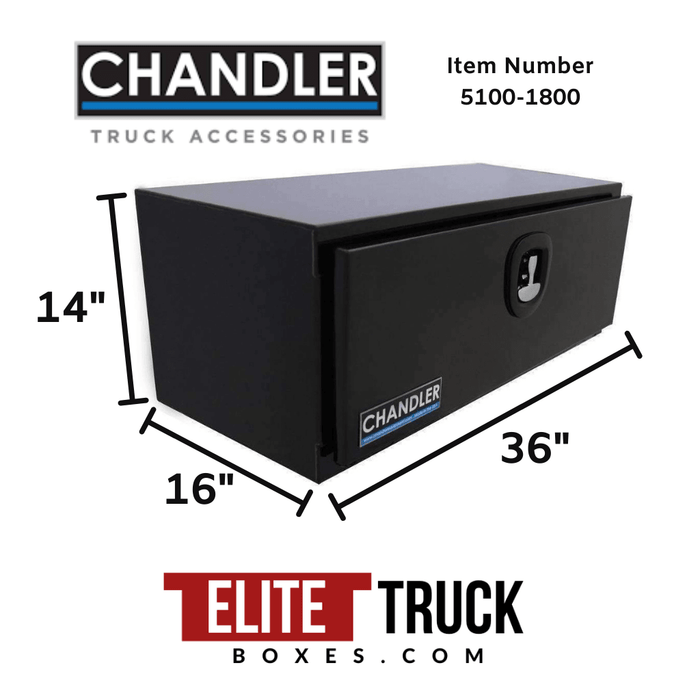 Chandler Underbody Carbon Steel Toolbox 14x16x36 Textured Black With Drop Down Door 5100-1800