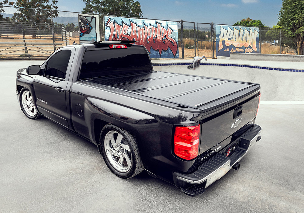 BAK BAKFlip G2 Hard Folding Truck Bed Cover - Rails Mounted Low Enough To Use Standard C Clamps - 2004-2013 Chevy Silverado/GMC Sierra 5' 9" Bed Model 226100