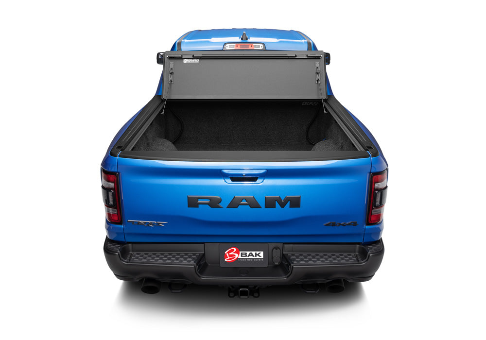 BAK BAKFlip MX4 Hard Folding Truck Bed Cover - Matte Finish - 2019-2023 (New Body Style) Ram 5' 7" Bed without RamBox with Multifunction Tailgate Model 448226