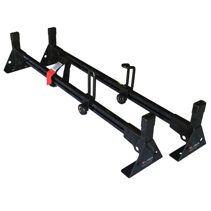Vantech 2-Bar Black Aluminum Bolt-On Ladder Rack System Mercedes Metris 2016-2022 Model H1372B