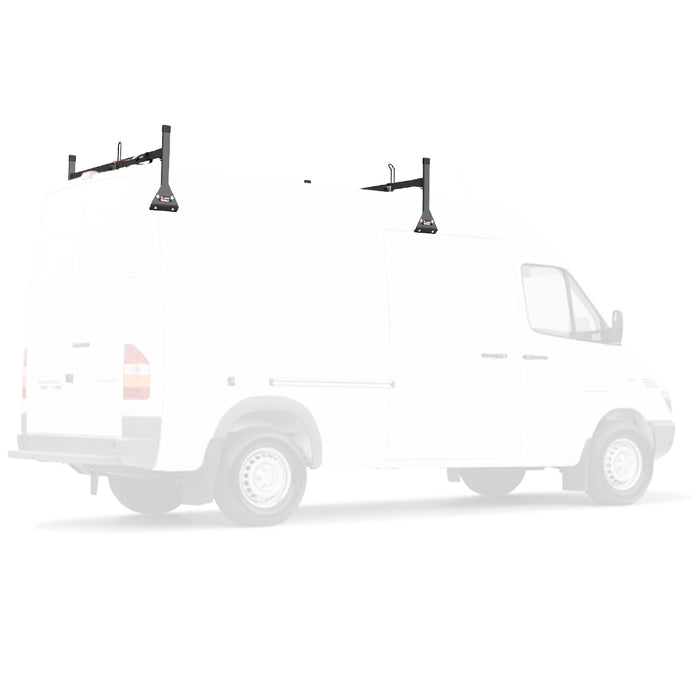 Vantech 2-Bar Black Aluminum Clamp-On Ladder Rack System Mercedes Sprinter 2002-2006 High Roof Model H2153B