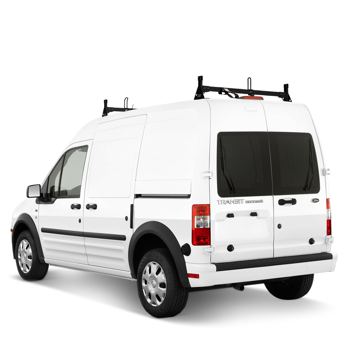 Vantech 2-Bar Black Aluminum Bolt-On Ladder Rack System Includes R16 T ...