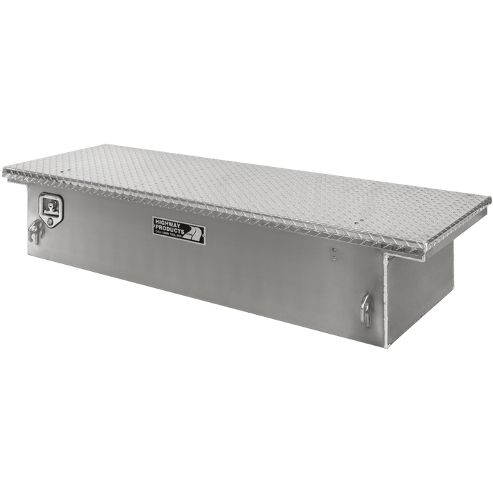 Highway Products 70 X 13.5 X 20 Low Profile Crossover Tool Box With Smooth Aluminum Base Diamond Plate Lid 3312-001