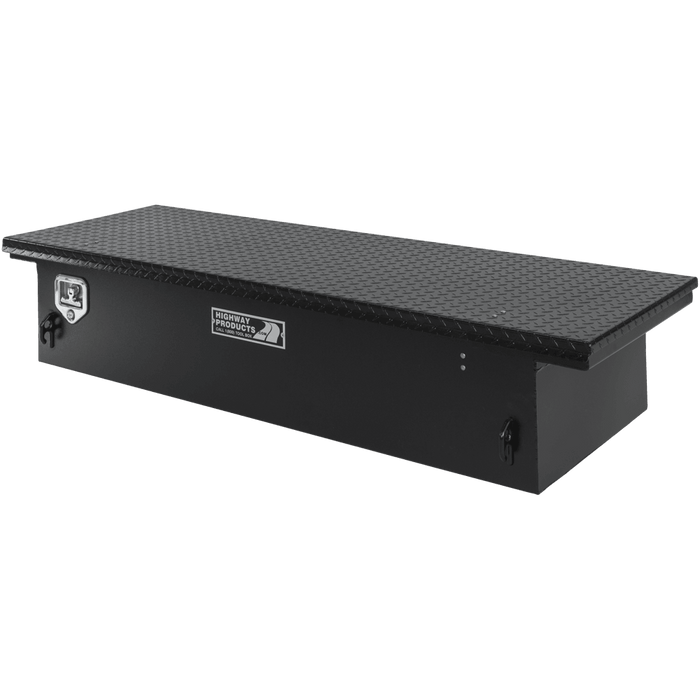 Highway Products 70 X 13.5 X 20 Low Profile Crossover Tool Box With Smooth Black Base Black Diamond Plate Lid 3312-001-BK62