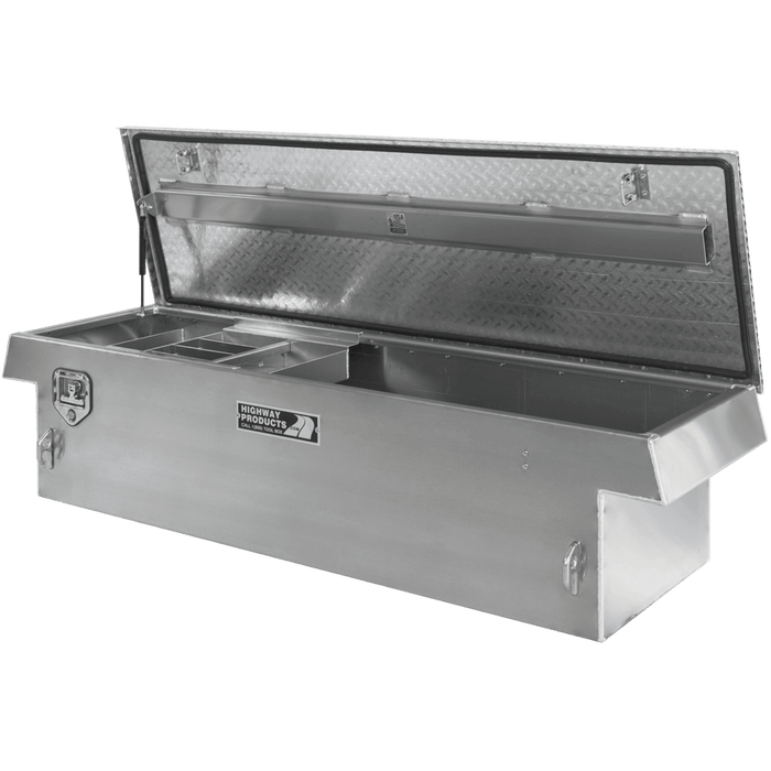 Highway Products 70 X 16 X 20 Crossover Tool Box With Smooth Aluminum Base Diamond Plate Lid 3213-003
