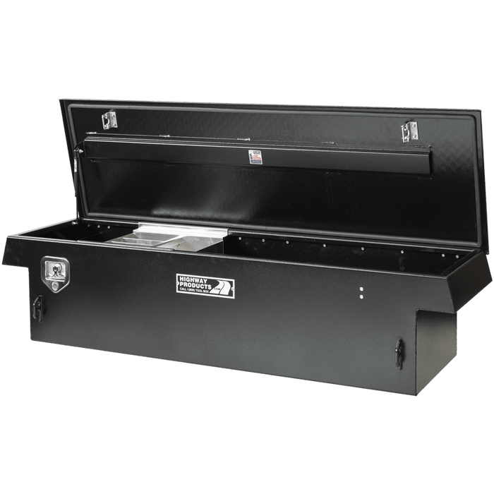 Highway Products 70 X 16 X 27 Crossover Tool Box With Smooth Black Base Black Diamond Plate Lid 3213-011-BK62
