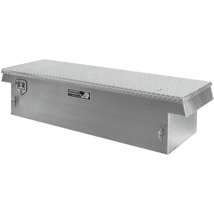 Highway Products 70 X 16 X 23 Crossover Tool Box With Smooth Aluminum Base Diamond Plate Lid 3213-009