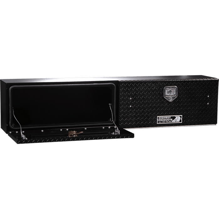 Highway Products 90 X 16 X 13 Top Mount Tool Box With Black Diamond Plate Door Smooth Black Base 3813-015-BK62