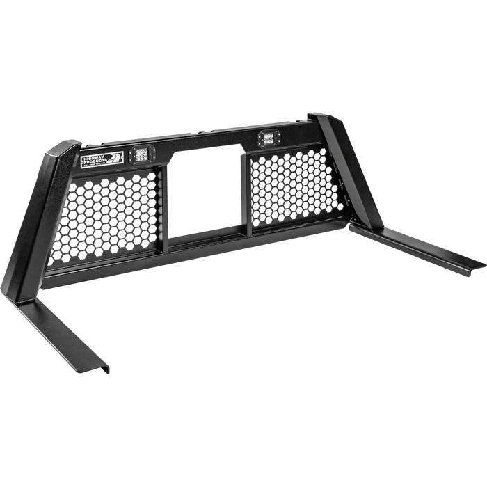 Highway Products Guardian Headache Rack Hd Open Mesh Smooth Black Upright Smooth Black Center Size 2 4011-008-BK62