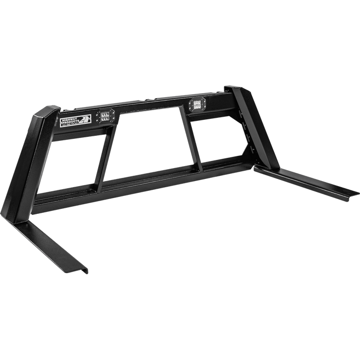 Highway Products Guardian Headache Rack Hd Open Post Smooth Black Upright Smooth Black Center Size 7 4011-111-BK62