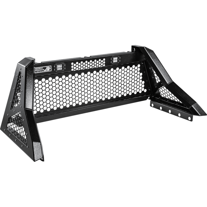 Highway Products Savage Headache Rack Hd Full Mesh Smooth Black Upright Smooth Black Center Size 4 4011-019-BK62