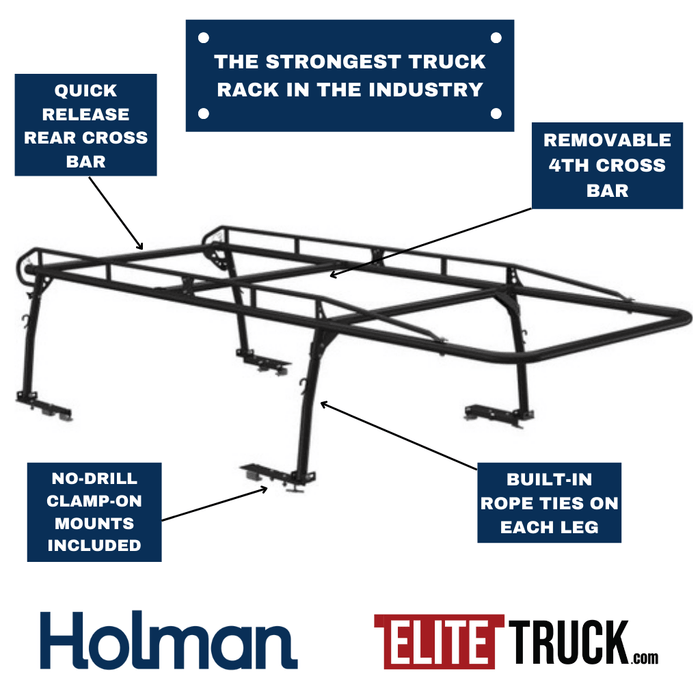 Holman Pro II Truck Rack Extended Cab/Crew Cab Long Bed 96