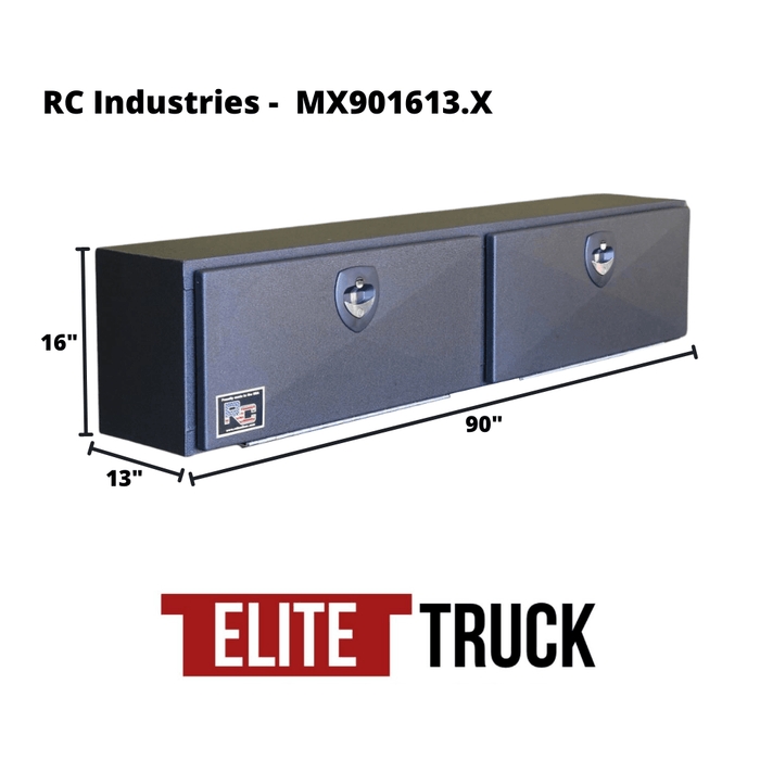RC Industries Top Mount M-Series Tool Box Textured Black Aluminum 90"x16"x13" Model MX901613.XB