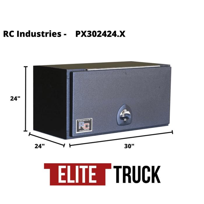 RC Industries Top Mount P-Series Tool Box Textured Black Aluminum 30"x24"x24" Model PX302424.XB