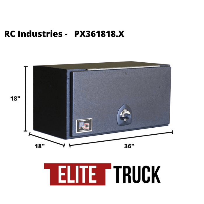 RC Industries Top Mount P-Series Tool Box Textured Black Aluminum 36"x18"x18" Model PX361818.XB