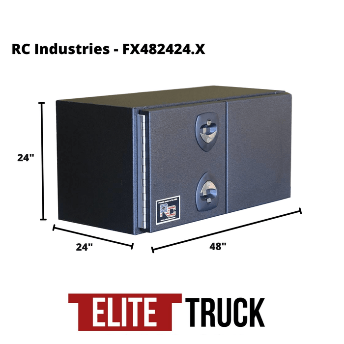 RC Industries Underbody F-Series Tool Box Textured Black Aluminum 48"x24"x24" Model FX482424.XB