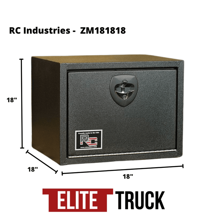 RC Industries Underbody Tool Box Z-Series Textured Black Steel 18"x18"x18" Model ZM181818