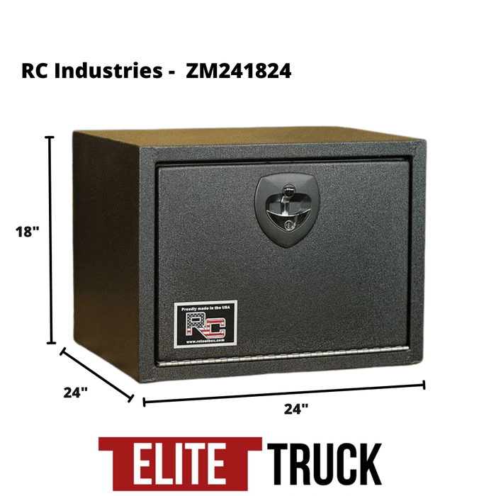 RC Industries Underbody Tool Box Z-Series Textured Black Steel 24"x18"x24" Model ZM241824