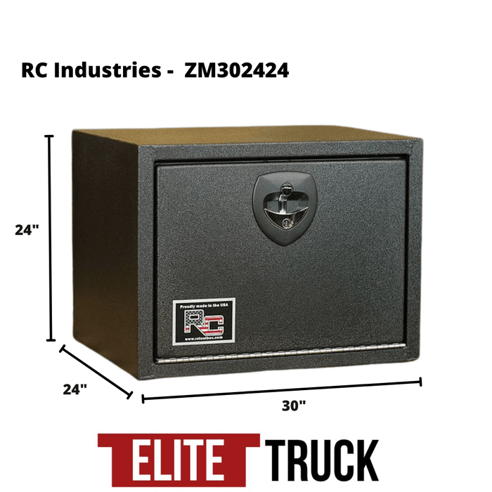 RC Industries Underbody Tool Box Z-Series Textured Black Steel 30"x24"x24" Model ZM302424