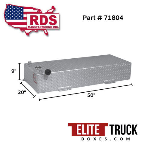 RDS 33 Gallon Aluminum Auxiliary Fuel Tank 50X20X9 Model # 71804 — Elite  Truck