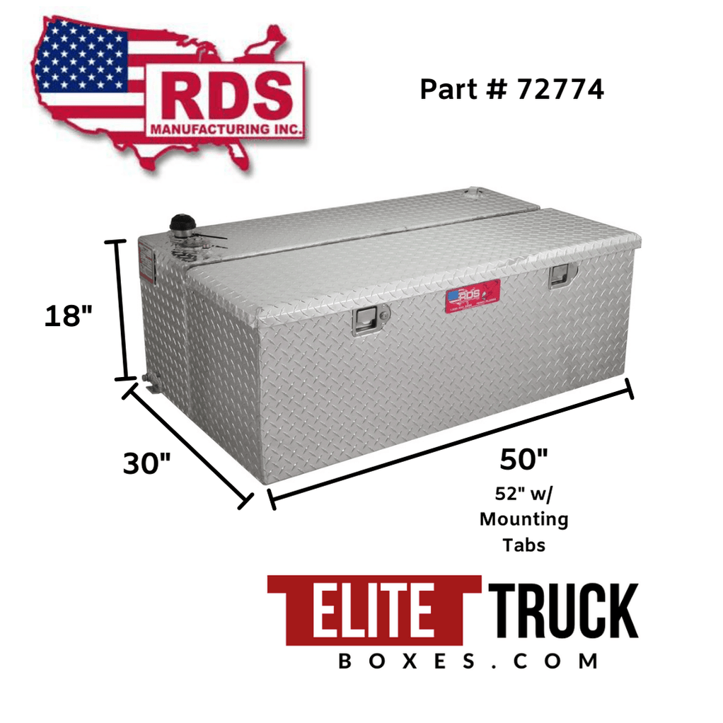 RDS 48 Gallon Transfer Tank & Toolbox Combo Bright Aluminum 50X30X18 M ...