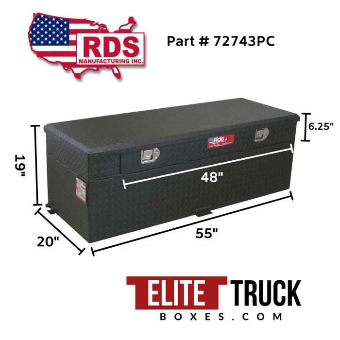 RDS 60 Gallon Auxiliary Tank & Toolbox Combo Black Aluminum RDS 60 Gallon Auxiliary Tank & Toolbox Combo Black Aluminum