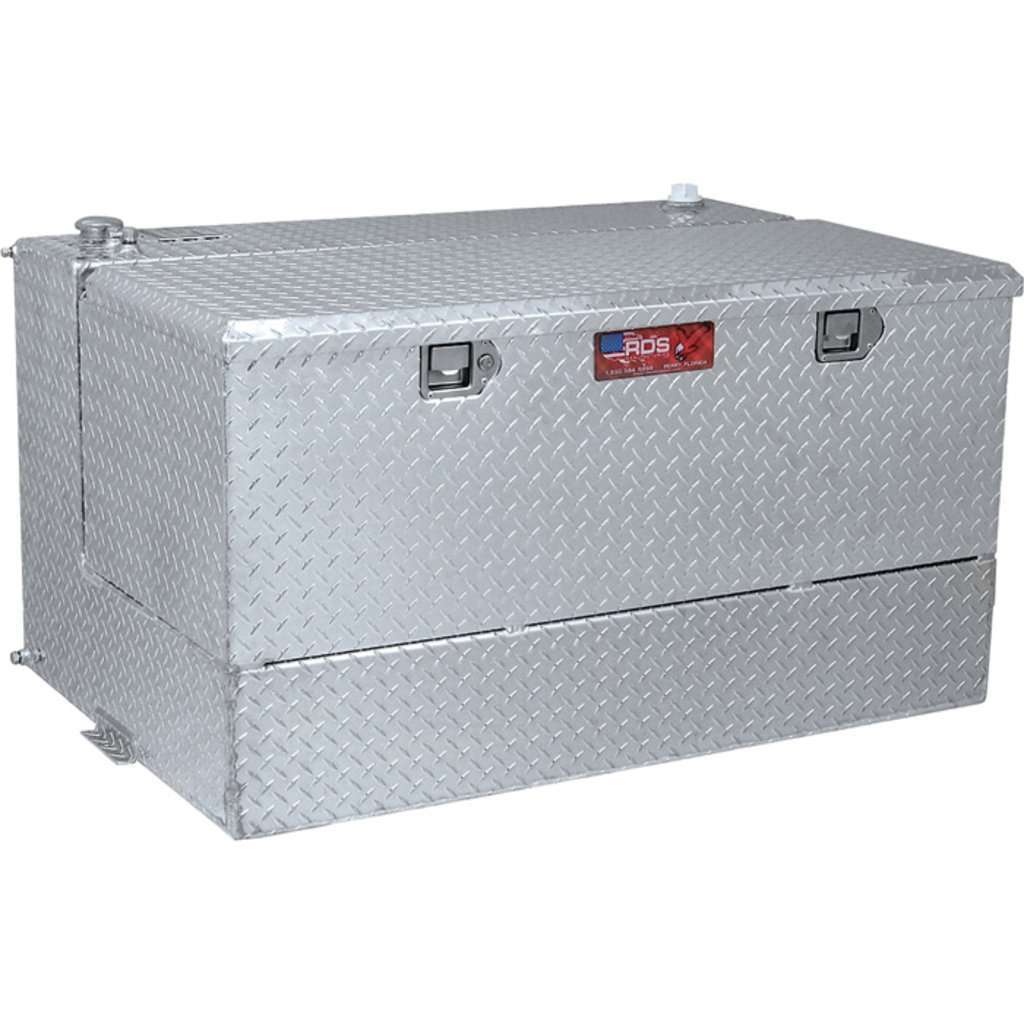 RDS 75 Gallon L Shaped Transfer Tank & Toolbox Combo Bright Aluminum 4 ...