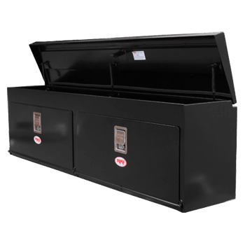 RKI Top Mount Box With Top Opening Lid 72x20x14 Black 14 Gauge Steel Model UST72CB