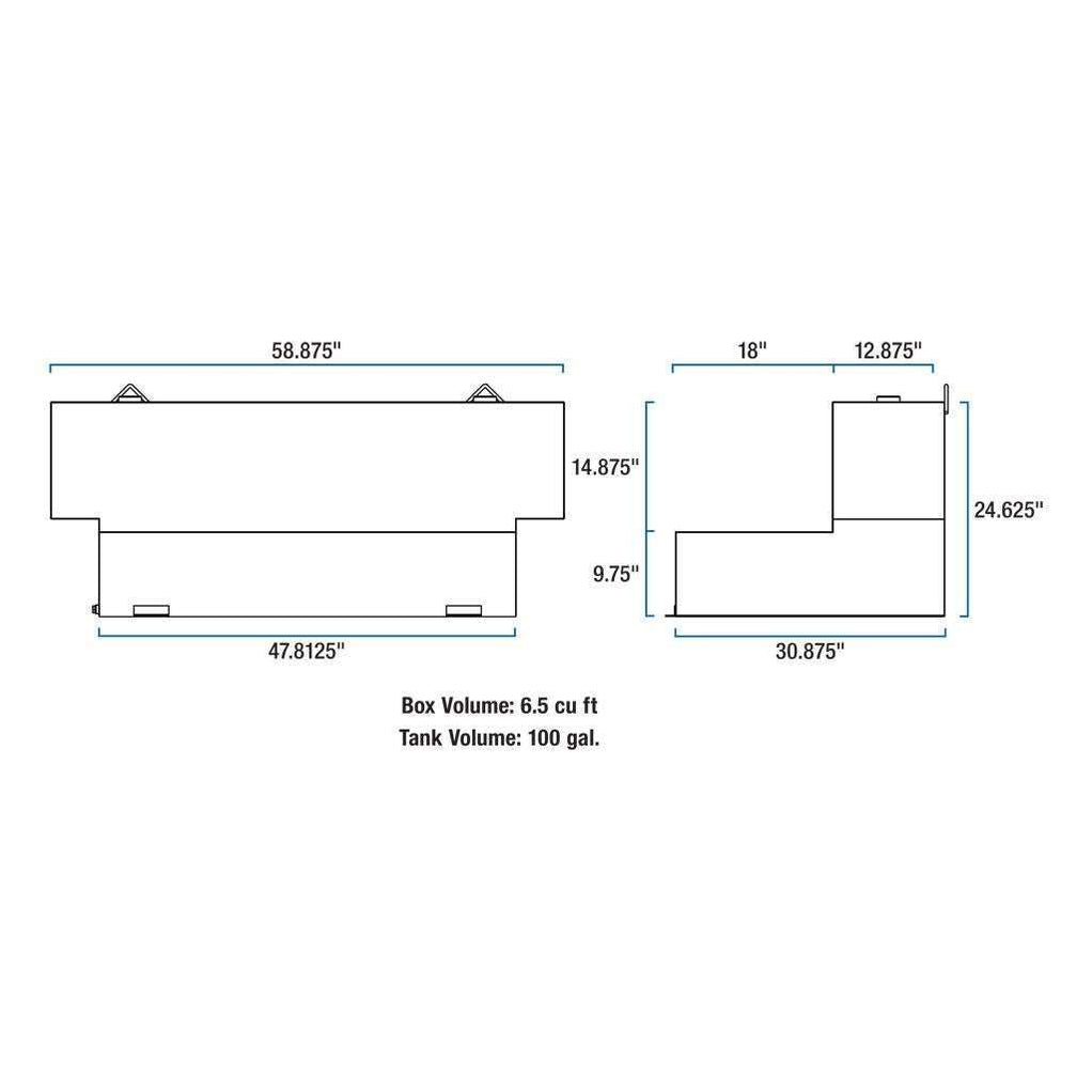 UWS Matte Black Hammerhead-Style 100-Gallon L-Shape Steel Transfer Tan ...