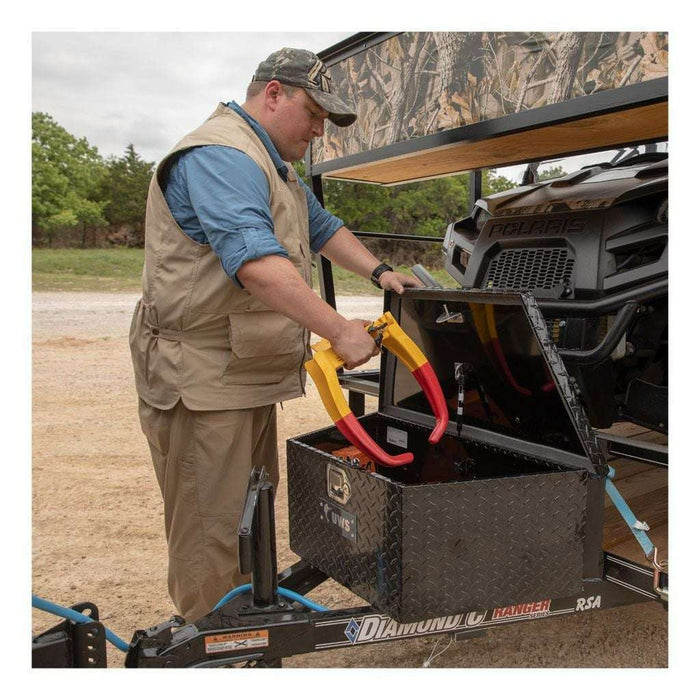 UWS Gloss Black Aluminum 34" Trailer Tongue Box with Low Profile Model TBV-34-LP-BLK