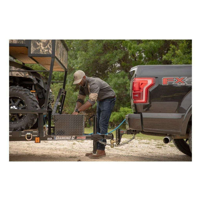 UWS Gloss Black Aluminum 34" Trailer Tongue Box with Low Profile Model TBV-34-LP-BLK