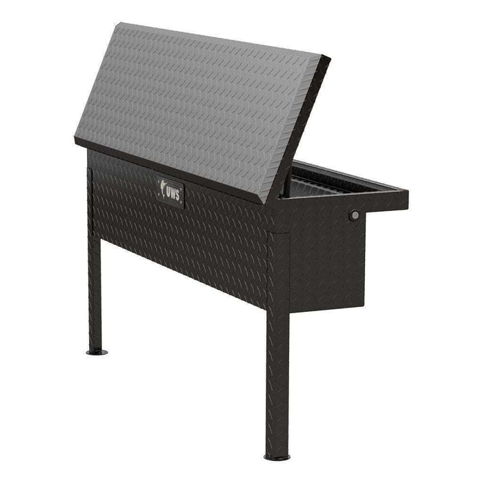 UWS Gloss Black Aluminum 48" Truck Side Tool  Box - Low Profile Model TBSM-48-LP-BLK