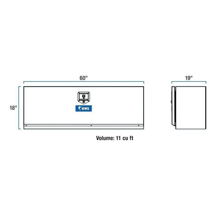 UWS 60" Underbody Tool Box Bright Aluminum 60x19x18 Model EC40111