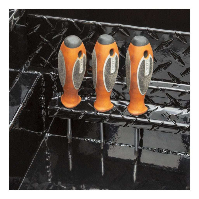 UWS 63" Angled Crossover Truck Tool Box Model TBS-63-A-BLK