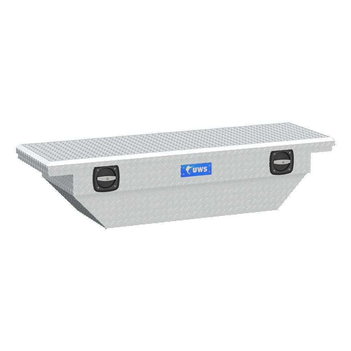 UWS 63" Crossover Truck Tool Box Low Profile Secure Lock Angled Bright Aluminum Model EC11021