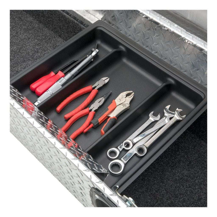 UWS 63" Crossover Truck Tool Box Low Profile Secure Lock Angled Bright Aluminum Model EC11021