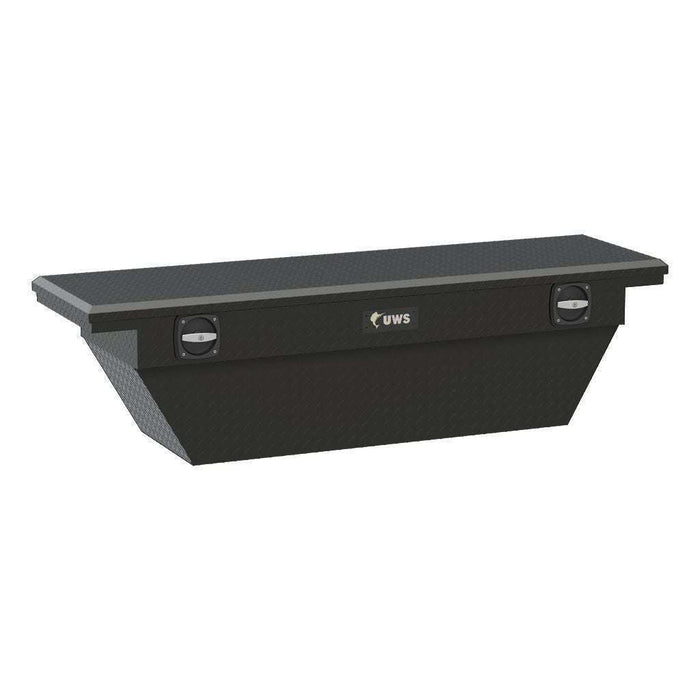 UWS 69" Crossover Truck Tool Box Low Profile Deep Angled Secure Lock Matte Black Aluminum Model SLD-69-A-LP-MB