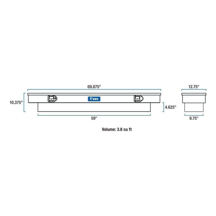 UWS 69" Slim-Line Crossover Truck Tool Box Model TBS-69-SL