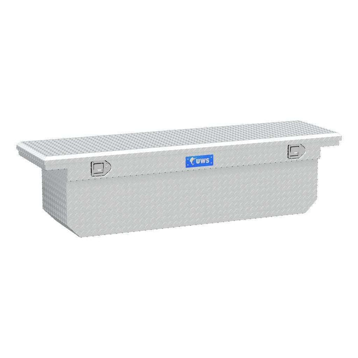 UWS 72" Crossover Truck Tool Box Low Profile Deep Angled Bright Aluminum Model TBSD-72-A-LP