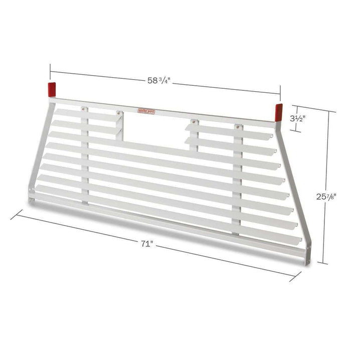 Weather Guard Headache Rack Cab Protector Protect-A-Rail® White Steel Model 1904-3-02